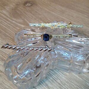VINTAGE Bar Brooches Lot of 3 art deco style elegant statement.